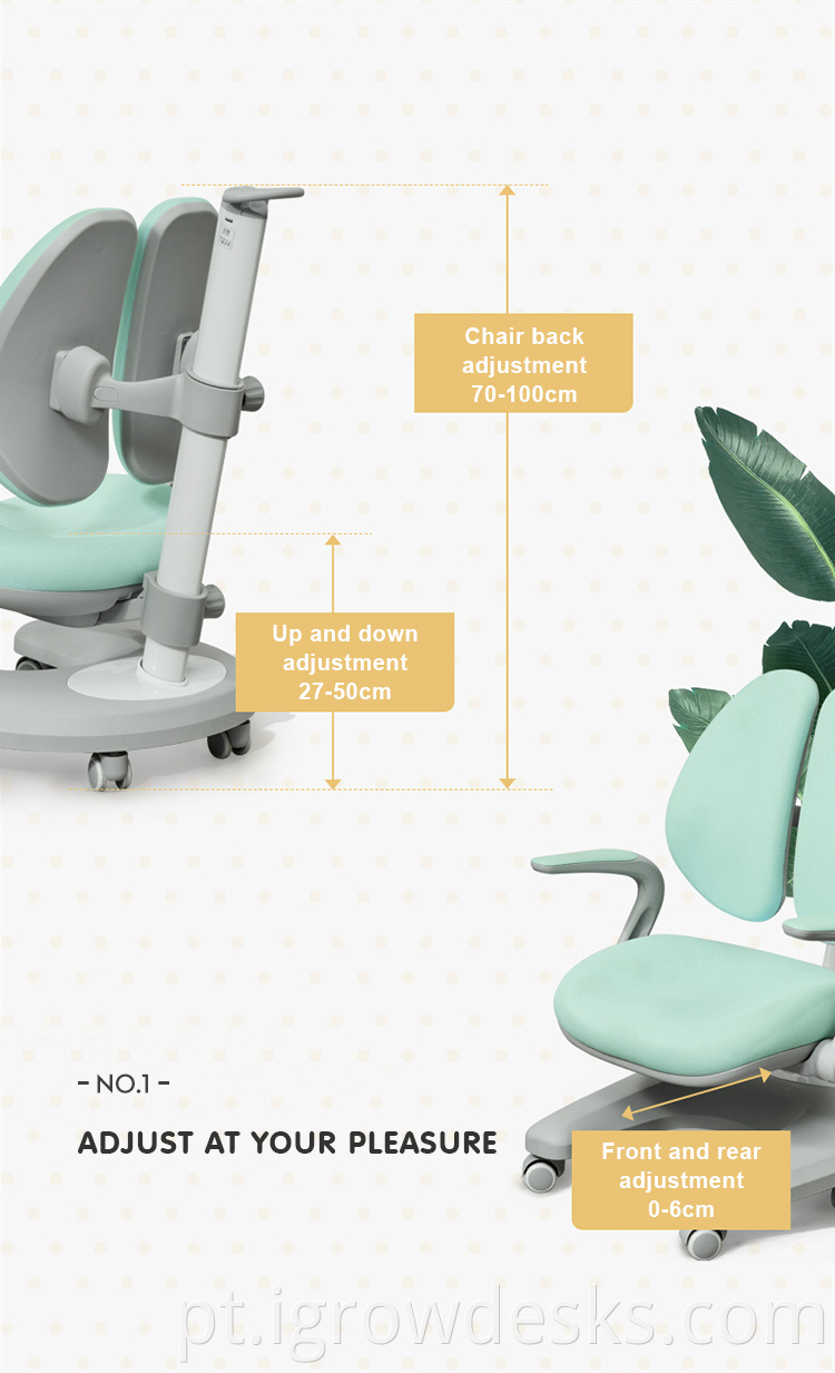 Mesa de estudo infantil ergonômica ajustável e cadeira ergonômica para crianças